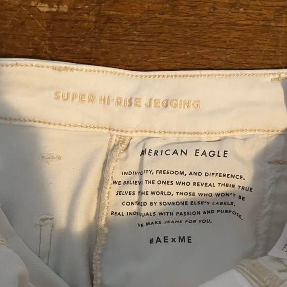 American Eagle O Nxt Level Stretch Super HR White Cargo Pants • Painter/Ut Style - Picture 5 of 7